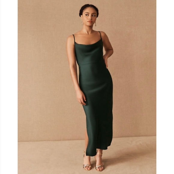 Cali Satin MIDI Dress BHLDN - Picture 1 of 5